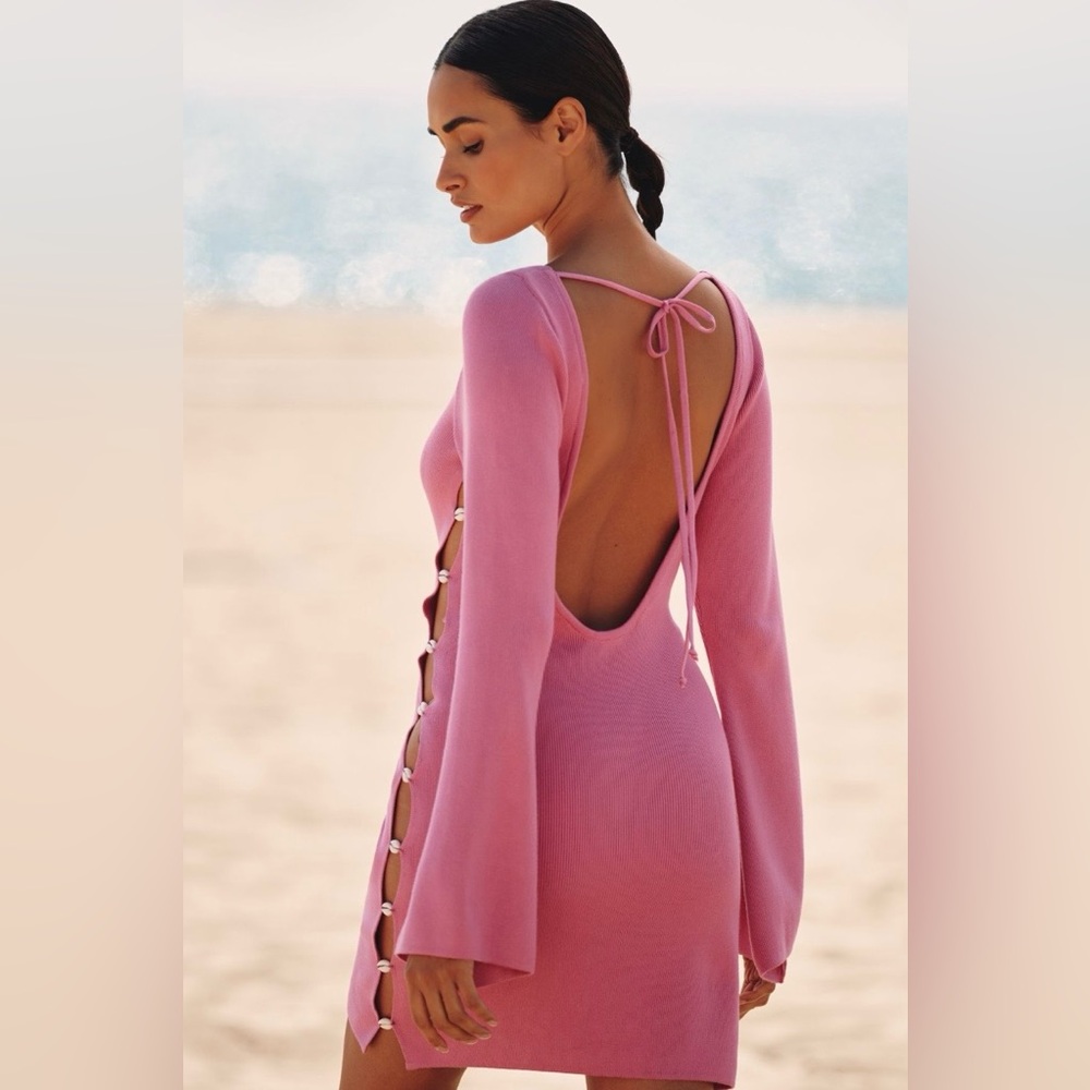 Anthropologie Shell Mini Dress in Pink. Size XL. Brand new! - Picture 4 of 7